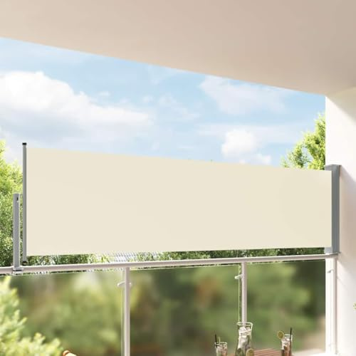 Genérico Toldo Lateral retráctil para Patio 100x300 cm Crema, Sombrillas Crema,45185