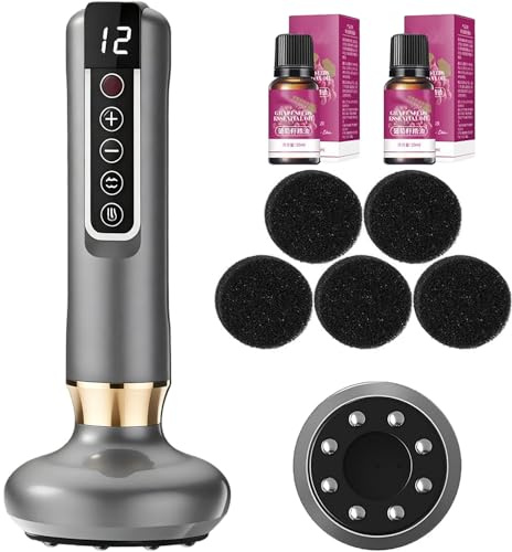 Masajeador Anticelulítico, Dispositivo de Masaje de Ventosas Eléctrico,Masajeador Anticelulítico para Piernas/Abdomen/Manos,Máquina para Contornear y Esculpir el Cuerpo (Gris)