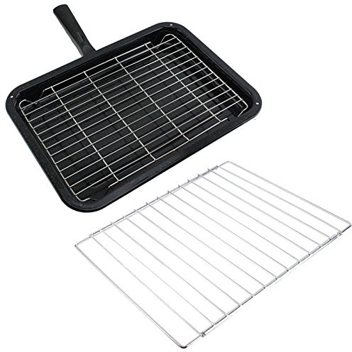 SPARES2GO Small Grill Pan, Rack & Detachable Handle with Adjustable Shelf for AEG Oven Cookers