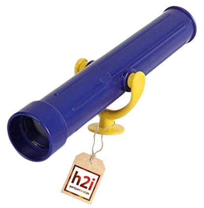 h2i Teleskop Spielturm & Spielhaus | Kinder-Fernrohr aus wetterfestem Kunststoff | ohne optische Vergrößerung | Kinder-Teleskop | Spielturm Zubehör | blau