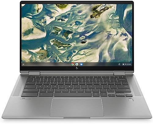 HP Chromebook x360 14c-cc0000sf Ordinateur Portable Convertible et Tactile 14 FHD (Intel Core i3, RAM 8 Go, SSD 128 Go, AZERTY, ChromeOS)