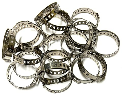 Alkan Universal Ohrschellen 21-45 mm Edelstahl 20-tlg | Verstellbare Edelstahl-Ohrschellen für Schläuche, Manschetten und Achsmanschetten, Spannbereich 21-45 mm