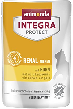 animonda Integra Protect Integra Protect Adult Renal, cibo per gatti per insufficienza renale, cibo per gatti con pollo, 24 x 85 g