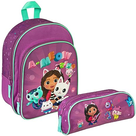 Gabby's Dollhouse - Niña niño – Mochila o estuche para guardería o escuela materna, Porta bolígrafos 0691 violeta, Estuche para bolígrafos y lápices