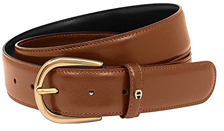 Aigner Gürtel Basic mit S-Schließe gold 126347, cognac 90cm