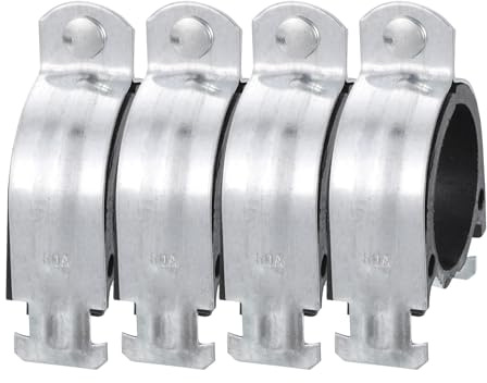 uxcell Rubber Cushion Strut Clamp 4Pcs 1-1/2 Cushioned Clamp Strut Rigid Steel Pipe Clamp for Mounting PEX Pipe Tubing to Strut Channels Use