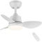 Newday 61cm Ventilador de Techo con Luz y Mando a Distancia, Ventiladores Techo con Lámpara Dimmer Pequeño, Ventilador Techo Blanco 3 aspa con Motor DC Reversible 6 Velocidades Función de memoria