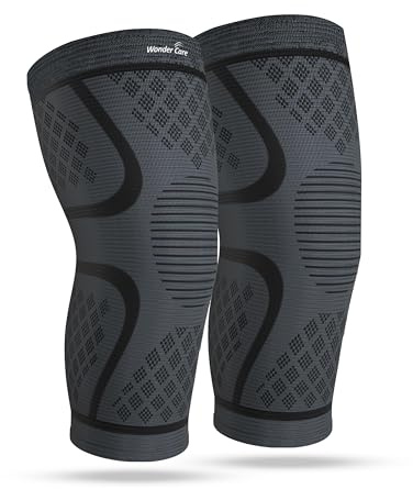 Wonder Care 2er-Pack Kniebandagen, Kompressions-Kniebandage für Männer und Frauen, Kniebandage zum Laufen, Kniebandage für Übungen, Kniebandage für Fitnessstudio, Wandern, Sport, Fitnessstudio, Laufen