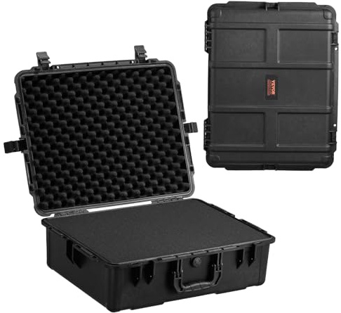 VEVOR Étui Rigide résistant aux intempéries IP67, étui de Protection Robuste avec Mousse prédécoupée et poignées de Traction rétractables, pour Voyage, Chasse, Militaire, Tactique, 620 x 490 x 225 mm