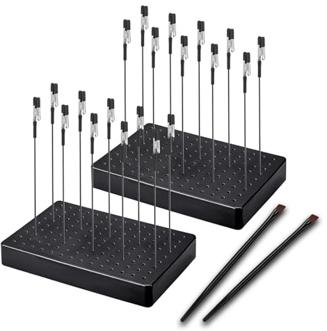 Accessori per modellismo, 20 x base di colori, 2 spazzole e 2 battute. Clip a coccodrillo resistenti e stabili. Ideale per modellazione, strumenti aerografo e saldatura a mano.