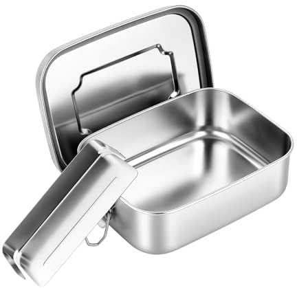Fiambrera Acero Inoxidable, Acero Inoxidable Hermetico,Con Separadores Variables, Protección Contra Lavavajillas, Loncheras para Comida, Frutas