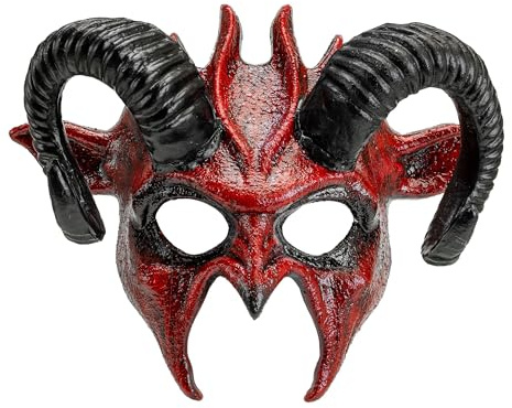 W WIDMANN MILANO Party Fashion - Masque pour les yeux avec cornes pour adultes, masque de chaman, accessoire Halloween, carnaval