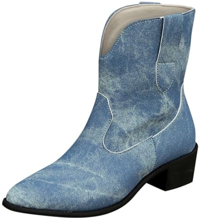 Ridstövlar dam med blockklack ankelstövlar dam med klack, korta stövlar vintage ankelstövlar spets slip-stövlar varma vinterstövlar bred cowboystövlar halvstövlar kilstövletter