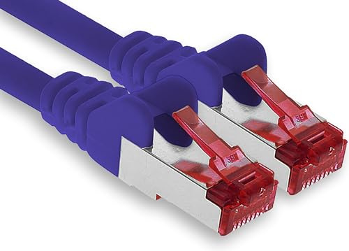 1aTTack.de - 1x 20m CAT6 Patchkabel S/FTP PIMF Schirmung CAT.6 RJ45 Netzwerkkabel Ethernetkabel DSL LAN Router Switch Modem Patchfeld - violett - 1 Stück