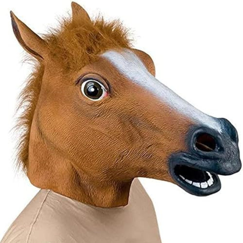 Supmaker Halloween Mask Horse Head Mask Deluxe Novelty Halloween Costume Party Latex Animal Head Mask