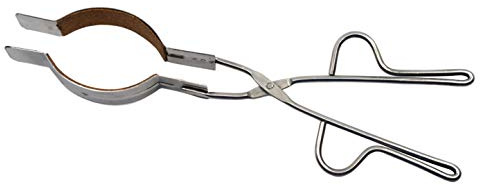 Heavy Duty Beaker Tongs, 12 Long, Cork Lined Jaws, Riveted Joint, Stainless Steel, Hot Beakers with 100mL to 1500mL Capacity - Eisco Labs