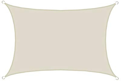 AMANKA 98% UV Schutz: 3x5m Sonnensegel Wasserdicht Rechteckig - Sonnenschutz Balkon - Terrassendach - Sichtschutz Garten Sonnendach Pergola Pool Trampolin Wohnwagen Sonnenschutz Terrasse Camping Beige