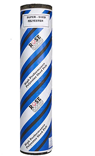 Rose Roofing Black Heavy Duty Shed Roofing Felt 25 Year Life Expectancy including Nails and Tube of Adhesive 10m x 1m