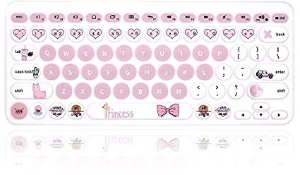 MMDW English Silicone Keyboard Cover Compatible for Logitech K380 Multi-Device Bluetooth Keyboard,Princess