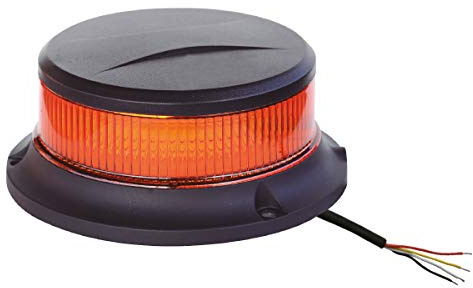 Rotativo LED Ámbar Ultra Slim 18 LED 27W - Homologado R65 · Sincronizable· Emergencia Advertencia Señalización Tractor, Camión, Gruas, Transporte Especial · Base Atornillable· 12/24V IP67