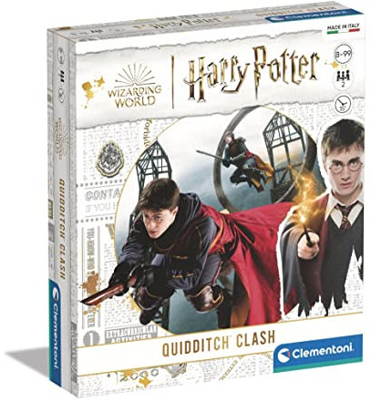 Clementoni - 16638 - Harry Potter - Quidditch Clash - Brettspiele ab 8 Jahren, Familienspiele für Jugendliche und Erwachsene, 2 Spieler, Kartenspiele, lustige Herausforderungen
