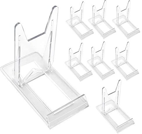 IIRC Tellerständer Acryl 8STK Tellerhalter Einstellbar Telleraufsteller für Präsentation Handy, CD, Bluray, Bild,Kunst Foto Bilderrahmen