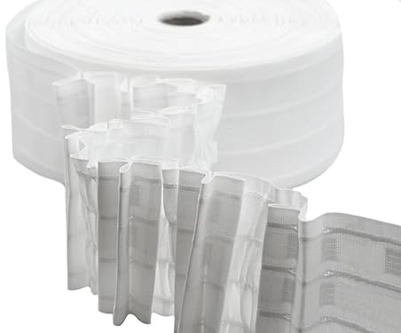Furlanis - Cinta Fruncidora para Cortinas Tres Pliegues 2 Bolsillos 4 Cuerdas, Tejido Italiano - 90 mm x 50 m