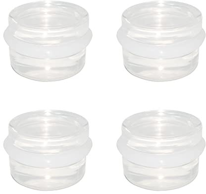 VENGABY 4 Pack Self-Adhesive Door Stoppers for Floor, Clear Acrylic Door Stops with Rubber Ring, Premium Anti-Slip Door Stop, Heavy Duty Sound Dampening Door Bumpers for Home & Office Use