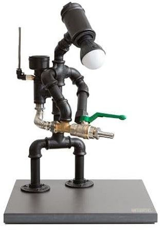 Dispenser di bevande in pregiato acciaio inox V4A. Idea regalo perfetta per ogni vigile del fuoco: donna. Adatto per whisky, grappa, grappa, liquore, rum ecc. Con testa come lampada a LED