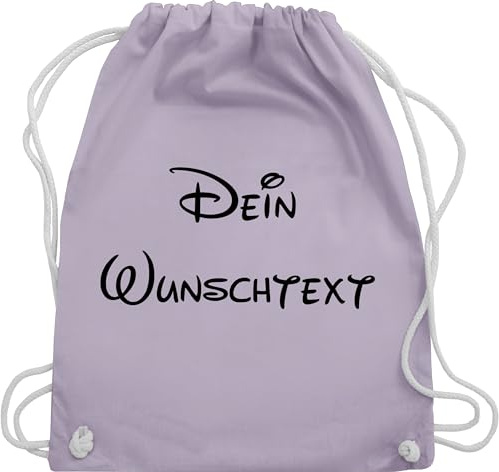 Turnbeutel Rucksack - Aufdruck selbst gestalten - Wunschtext I Geschenk mit eigenem Text personalisiert - Unisize - Pastell Lila - wechselkleidung beutel kita junge stoffbeutel name personalisierte