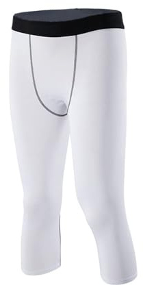 Smatstyle Men's Leggings Compression Sports Trousers 3/4 Trousers Basketball Tights Elastic Gym Tights Quick Dry Elastic Tail Running Yoga Gym Training
