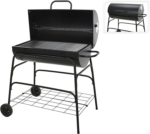BBQ kolgrill – cylinder – på hjul – 39 x 100 x 100 cm