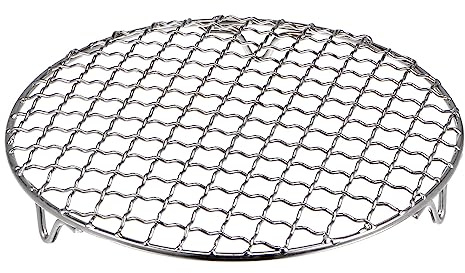 sourcing map Runde Kochgestell 8 Edelstahl Kreuzdraht Grillen Grillnetz Gestelle Dämpfen Kühlen Grillen Rack Kochen Rost Grill Rack mit Beinen für Kochen Backen Dämpfen BBQ