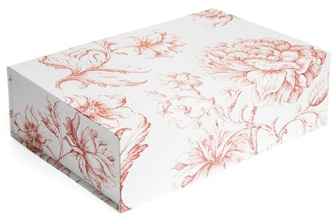 Sorarto Caja de regalo de lujo con tapa magnética, cajas de regalo de flores rosas decorativas para regalos, regalos de boda y recuerdos, 29,2 x 19,1 x 8,9 cm
