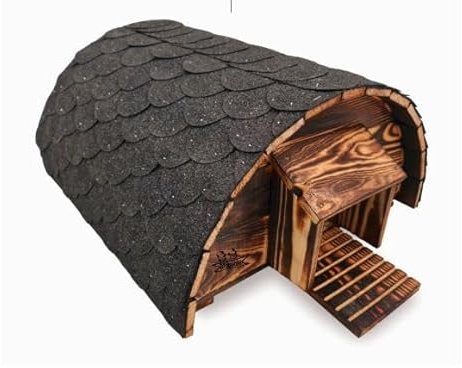 ABAZO Maison pour hérisson en bois - Maison pour hérisson - Pour jardin, cochon d'Inde, maison pour rongeurs, petits animaux, toute l'année - Parfait pour le hérisson
