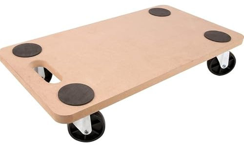 AGGLOZ | MOVE-IT PLATFORM DOLLY WITH GRIP PADS, HEAVY-DUTY ANTI-SLIP TRANSPORT ROLLER TROLLEY FOR MOVING FURNITURE & EQUIPMENT, HIGH LOAD CAPACITY, TRANSPORT ROLLER | WOODEN (200KG)