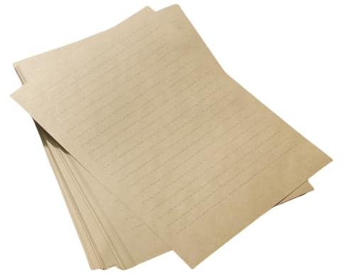 Kraft Stationary Paper for Writing,Lined Stationary,Letter Size Vintage Printer Paper,Double-Sided Invitation/Decorative Printer,Antique Old Fashioned Paper (50, A5)