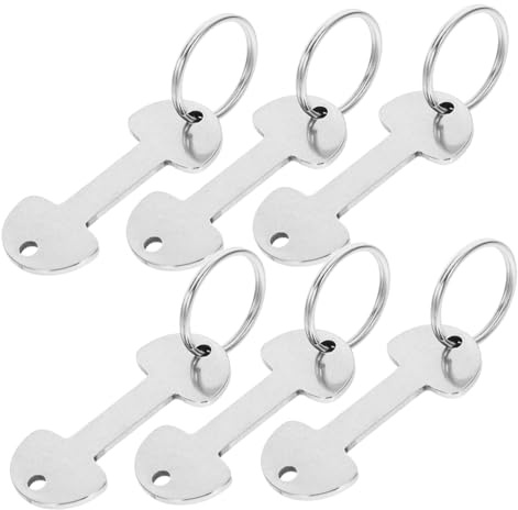 MAGICLULU 6Pcs Stainless Steel Shopping Trolley Token Keyring, Portable Remover Keychain Holder, Disassemblable Coin Token Key Rings for Easy Carry