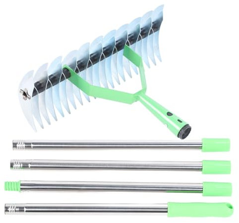 Rechentraktor, 67 Zoll Dachrechen Gartengerät Vertikutierharke für abgestorbenes Gras, Reinigung, Bodenauflockerung, Rasen-Nivellierrechen für Düngung, Nachsaat, Kultivierung