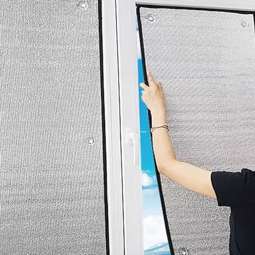 Non Adesiva Pellicola Antisolare Oscurante,Pellicola Finestre Privacy,Pellicola per Finestre Isolamento Termico 99% Protezione Dai Raggi Uv,per Interni ed Esterni,Spessore 7 Mm (100x160cm/39x63)