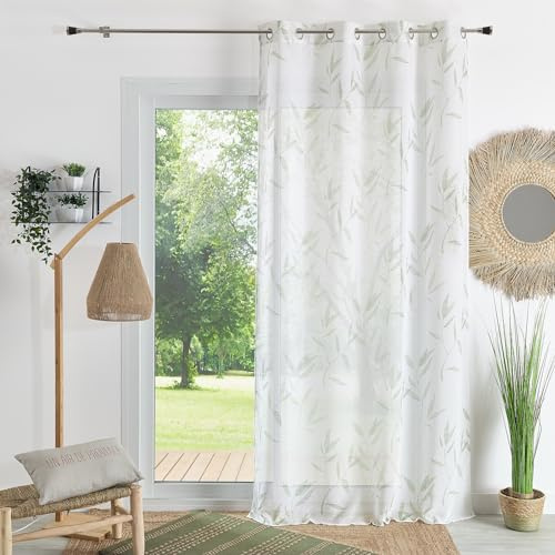 HomeMaison.com Vorhang aus Etamin, Bedruckt, Blickdicht, Bambusvorhang, 140 x 240 cm