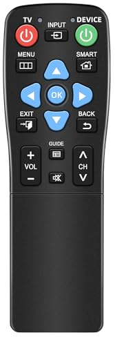Telecomando universale per anziani con pulsanti grandi, commutazione a 2 dispositivi, 4 in 1, funzionamento facile e funzionalità di apprendimento. TV DVD/VCR/DVB Streaming Box/Soundbar
