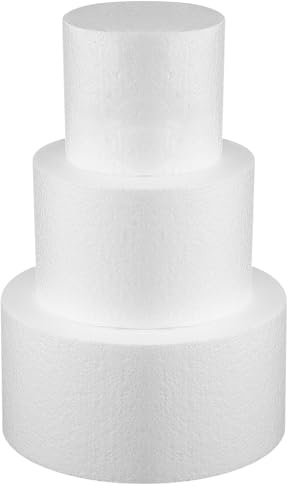 Ciieeo Set di 3 Modelli di Torta in Schiuma Bianco per Decorazioni Fai da Te E Supporto per Torte Finte
