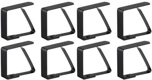 Norhogo Tischdeckenklammern 8er-Set Edelstahl Tischdeckenklammern Anti, Tischdeckenklammern Verstellbare Clips 5 x 4 cm, für Garten Küche Büro Restaurant Hochzeit Party, schwarz