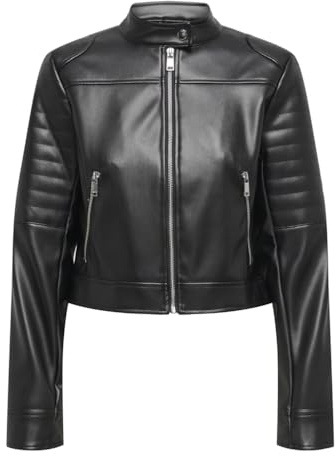 ONLY Onlsaramy Faux Leath Moto Jacket CC Otw Giacca, Nero, L Donna