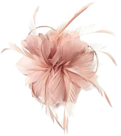 ZCXCsfp Fascinator für Damen, Blumen-Hochzeitsrennen, Party-Fascinator, Netzhut, Fascinator mit Kopfband-Clip für Hochzeitsdekorationen, Fascinator für Frauen, blassrosa Fascinator, Brauthut, Rosa