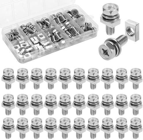 Lot de 64 Écrous et Boulons pour Bornes de Batterie de Moto Kit, M6 x 16mm Boulon Acier Inoxydable 304 Vis et Écrous pour Batterie de Moto pour VTT Scooter Bricolage Projets