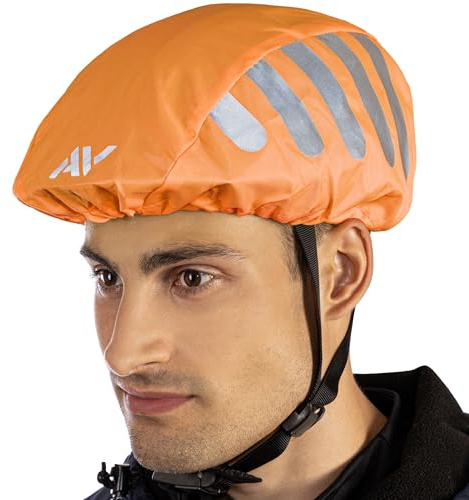 AVANA Regenschutz für Fahrradhelm reflektierender Helmüberzug Wasserdicht | Helm Überzug, Fahrrad Regenhaube, Reflektor Helm Abdeckung, Regenüberzug