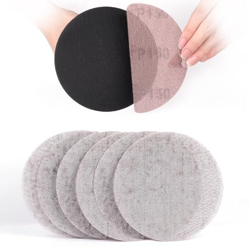 Sruhrak 30 Piezas Papel de Lija, Malla de Lijado 150mm Discos de Lijado Grano 150 para Lijadora de Paneles de Yeso Lijadora Orbital Aleatoria