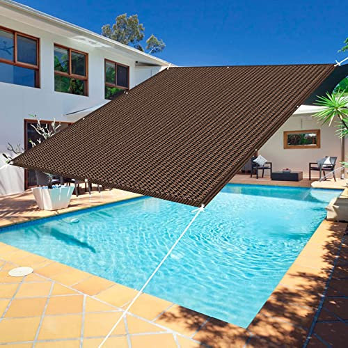 Sunshade Net Outdoor Awning 2x9.5m UV Protection 95% Sun Block Shelter for Hot Tub Garden Pergola Patio Shade with Mounting Ropes Brown